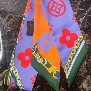 Vibrant Floral Silk Scarf